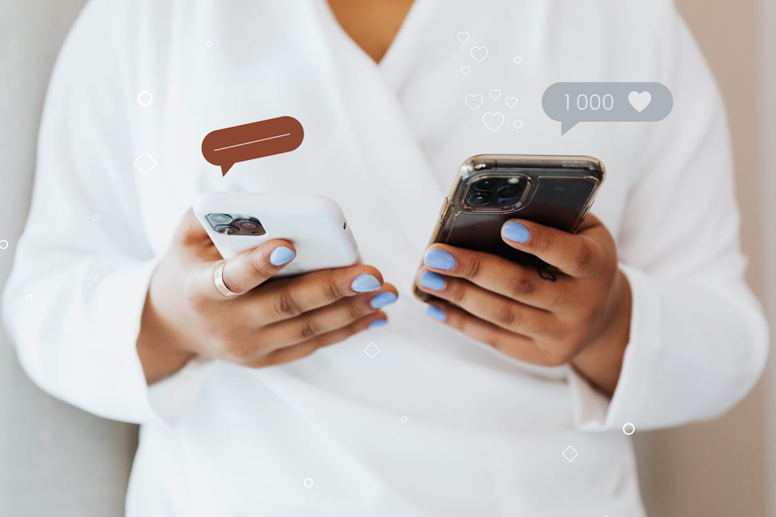 Social media reactions on phones showing why stories capture attention.