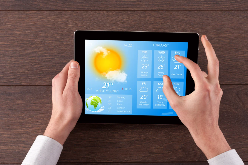 User checking a weather forecast showing why people love predicting the future.